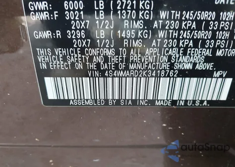 2019 Subaru Ascent Touring из США, поврежденный, VIN 4S4WMARD2K3418762